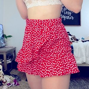 Red Floral Skirt